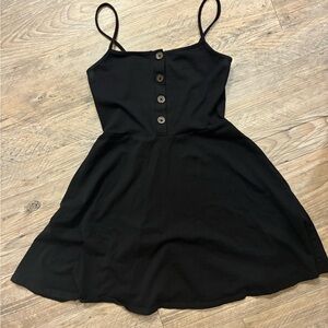 Forever 21 Black Buttoned Mini Dress